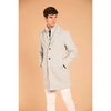 Wool-Effect Coat with Herringbone Pattern