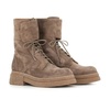 Beige Suede Ankle Boots with Rubber Sole
