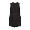 Black Sleeveless V-Neck Sweater with Belt