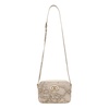 Beige Zip Fastening Bag with Inside Pocket