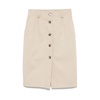 Beige Button-Front Skirt with Pockets