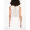 White Sleeveless Crew Neck Top