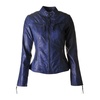 Twilight Blue Leather Biker Jacket