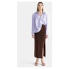 Cotton Midi Skirt with High Slit