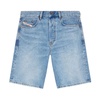 Indigo Denim Bermuda Shorts with Logo