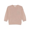 Brown Bead-Detailing Sweater with Ribbed Hem