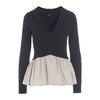 Flounce Rib-Knit Blouse