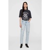 Leopard Print Oversized Tee - Charcoal