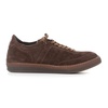 Espresso Suede Sneakers with Visible Stitching