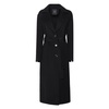 Black Long Cloth Coat with Button Closure