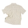 White Knitted Shirt with Checked Design