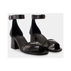 Black Leather Caprese Wings Sandals