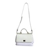 White Leather Crossbody Bag with Gold Hardware