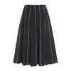 Striped Poplin Skirt Black/Ivory Piping