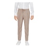 Beige Elasticated Trousers with Pockets