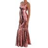Pink Sequined Crystal Sheath Dress