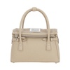 Light Beige Hammered Leather Handbag