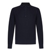 Blue Wool Long-Sleeved Polo Shirt