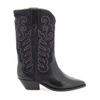 Bicolour Western-Inspired Embroidered Boots