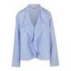 Poplin Blouse with Ruffle Front