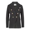 Double-breasted piquet blazer