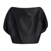 Black Silk Boat Neck Blouse