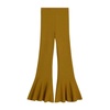 Green Viscose Flared Godet Trousers