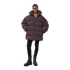 Women's Dark Brown Quilted Puffer Jacket with a High Collar Estro ER00116295