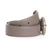 Taupe Round Silver Buckle Belt