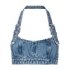 Blue Denim Buckle-Strap Bralette