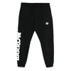 Black Cotton Tracksuit Bottoms with Side Logo