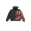 Black Graphic Hoodie with Red Print