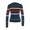 Blue Striped Cable Knit Sweater