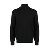 Black Cashmere Knit Roll Neck Sweater