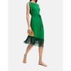 Asymmetric Fringed Midi Dress