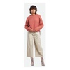 High Waist Beige Faux Leather Pants