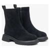 Women's Black Ankle Boots for Winter made with Geniuine Velour with Wool Lining Estro ER00115867