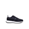 Blue Leather Sneakers with Logo Applique