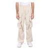 Flannel cargo pants with elastic waist