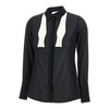 Black Georgette Shirt with Graphic Contrast