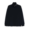 Black Logo Print Sweater Mock Neck