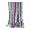 Chevron Pattern Viscose Scarf with Fringes