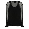 Black Silk Chiffon Wrap Blouse