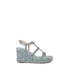 Blue Wedge Sandals