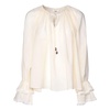 White Cotton Blouse with Ruffles