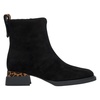 Women's Black Velour Ankle Boots with Leopard Print Detail Estro ER00115957