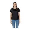 Black Cotton T-Shirt with Stones