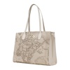 Beige Zip Closure Bag with Inside Pockets