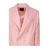 Pink Linen Double-Breasted Jacket