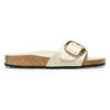 Madrid Big Buckle Natural Leather Patent Sandals